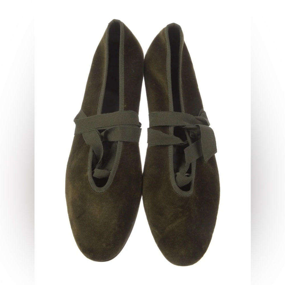 Alex Mill Dark Green Velvet Flats